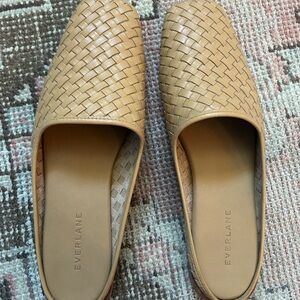 Everlane Tan Woven Leather Mules